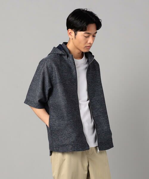 COMME CA MEN / コムサ・メン ブルゾン | 高通気杢カラミドビーストレッチ 2WAY半袖フーディーブルゾン　 | 詳細15