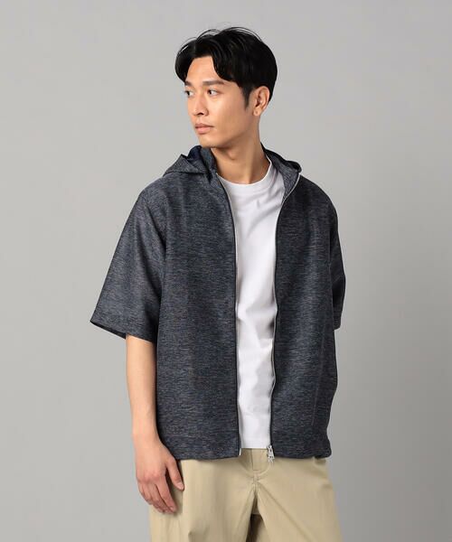 COMME CA MEN / コムサ・メン ブルゾン | 高通気杢カラミドビーストレッチ 2WAY半袖フーディーブルゾン　 | 詳細16