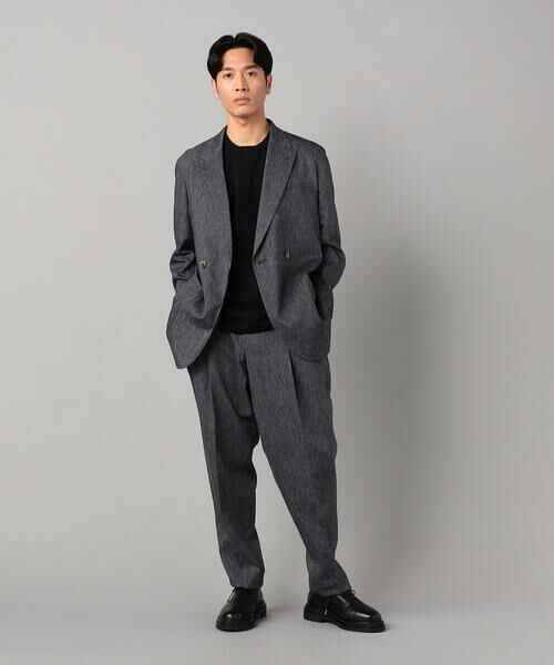 COMME CA MEN / コムサ・メン テーラードジャケット | リネンストレッチ ダブルジャケット | 詳細1