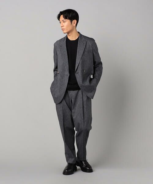 COMME CA MEN / コムサ・メン テーラードジャケット | リネンストレッチ ダブルジャケット | 詳細2