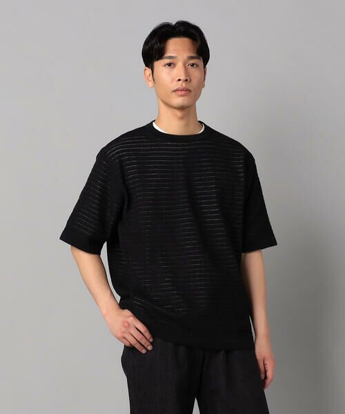 COMME CA MEN / コムサ・メン ニット・セーター | シアー透かし編みニット プルオーバー | 詳細3