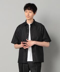 COMME CA MEN / コムサ・メン シャツ・ブラウス | 岡山織り超長綿高密度デニム レギュラーカラー半袖シャツ
