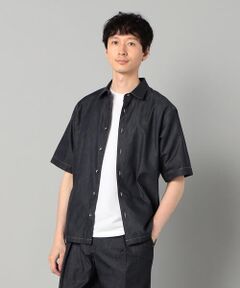 COMME CA MEN / コムサ・メン シャツ・ブラウス | 岡山織り超長綿高密度デニム レギュラーカラー半袖シャツ