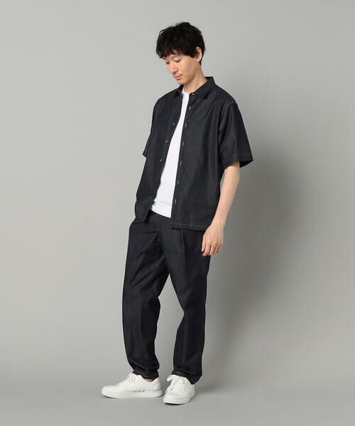 COMME CA MEN / コムサ・メン シャツ・ブラウス | 岡山織り超長綿高密度デニム レギュラーカラー半袖シャツ | 詳細7