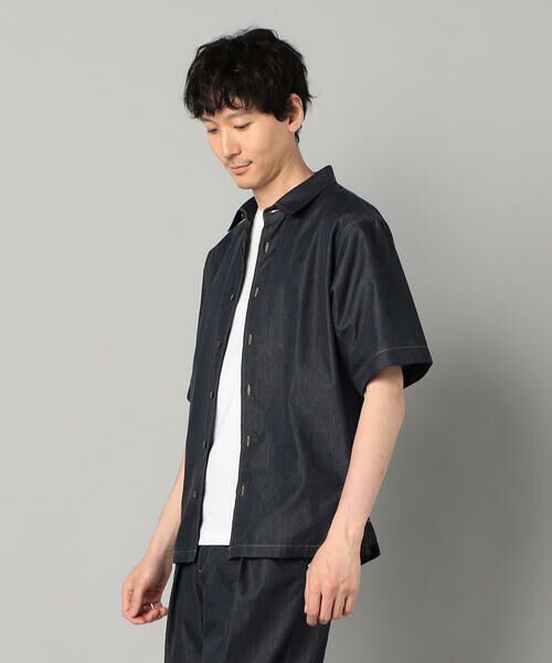 COMME CA MEN / コムサ・メン シャツ・ブラウス | 岡山織り超長綿高密度デニム レギュラーカラー半袖シャツ | 詳細10