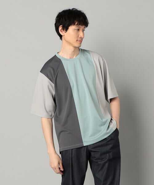 【 】カラーブロック クルーネック ロゴ Tシャツ♪ カラーブロック Tシャツ （Tシャツ）｜COMME CA MEN / コムサ