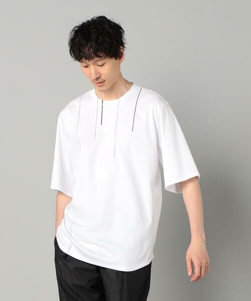 COMME CA MEN / コムサ・メン Tシャツ | シルケットスムース ラインTシャツ | 詳細4