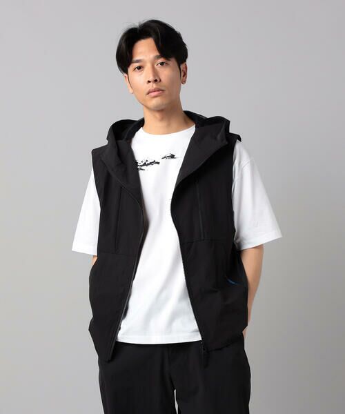 COMME CA MEN / コムサ・メン ベスト | アクティブ フードベスト(ブラック)