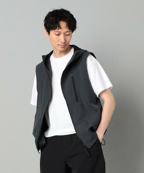 COMME CA MEN / コムサ・メン ベスト | アクティブ フードベスト(チャコールグレー)