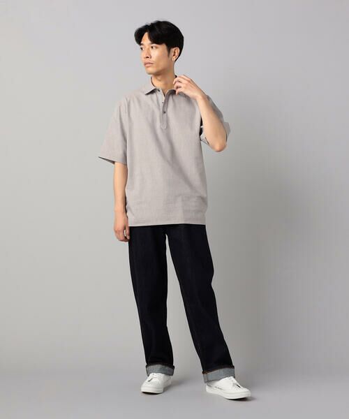 COMME CA MEN / コムサ・メン ポロシャツ | リネンストレッチ ワイドカラー ポロシャツ | 詳細13