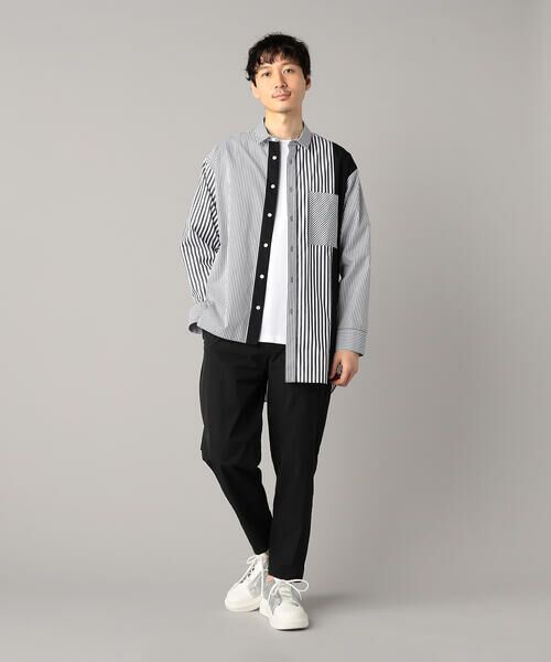 COMME CA MEN / コムサ・メン シャツ・ブラウス | アシンメトリー ストライプシャツ | 詳細1