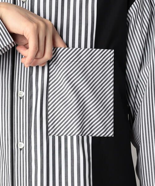 COMME CA MEN / コムサ・メン シャツ・ブラウス | アシンメトリー ストライプシャツ | 詳細10