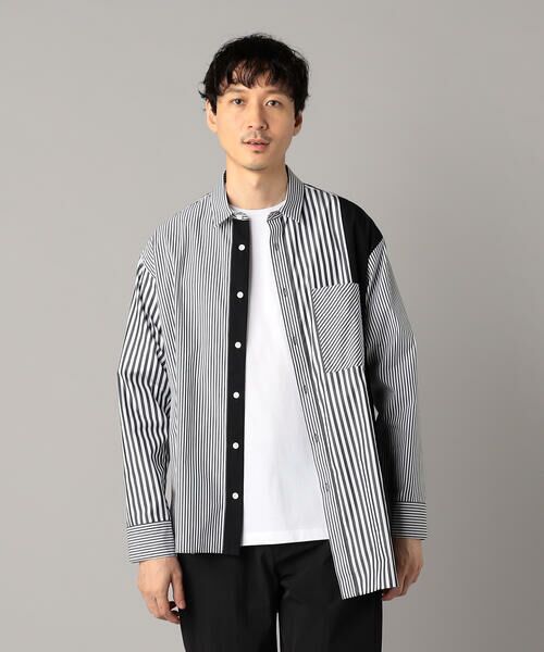 COMME CA MEN / コムサ・メン シャツ・ブラウス | アシンメトリー ストライプシャツ | 詳細3