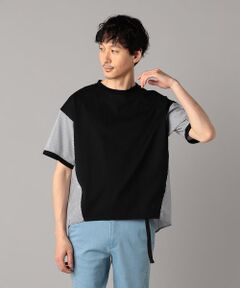 COMME CA MEN / コムサ・メン Tシャツ | ストライプ切替 Tシャツ