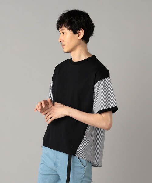 COMME CA MEN / コムサ・メン Tシャツ | ストライプ切替 Tシャツ | 詳細2