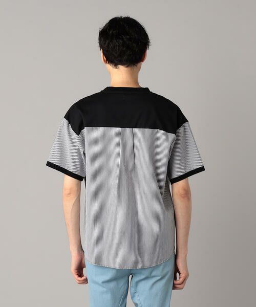 COMME CA MEN / コムサ・メン Tシャツ | ストライプ切替 Tシャツ | 詳細6