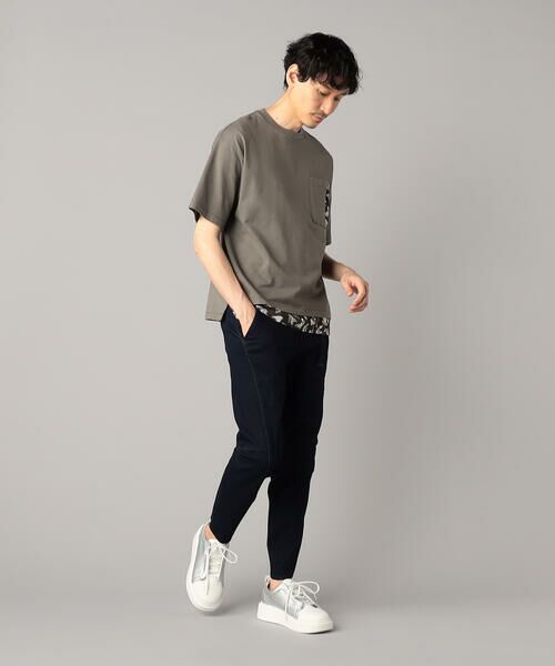 COMME CA MEN / コムサ・メン Tシャツ | ブラッシュドプリント切替 Tシャツ | 詳細1