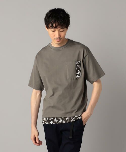 COMME CA MEN / コムサ・メン Tシャツ | ブラッシュドプリント切替 Tシャツ | 詳細4