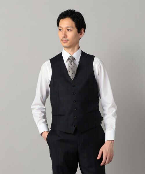 COMME CA MEN / コムサ・メン セットアップ | 【セットアップ対応】尾州産 IL PRINCIPE タータンチェック ベスト(ブラック)