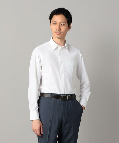 COMME CA MEN / コムサ・メン シャツ・ブラウス | 福井産 吸水速乾 2WAY ホワイトドビー シャツ(ツイル)