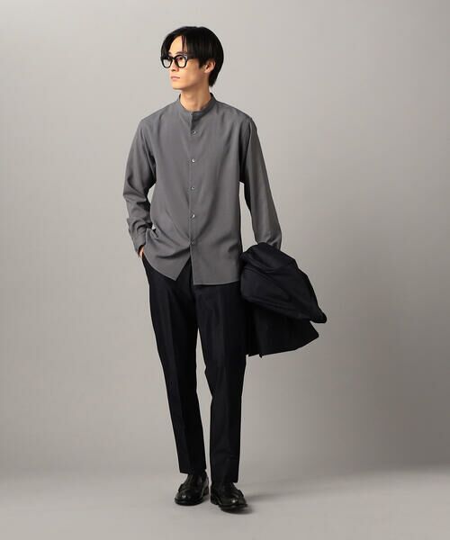 COMME CA MEN / コムサ・メン シャツ・ブラウス | ウールライク ノンアイロン ドライトロ バンドカラーシャツ | 詳細1