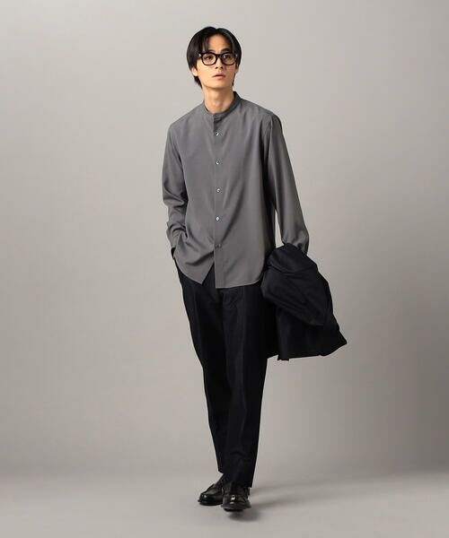 COMME CA MEN / コムサ・メン シャツ・ブラウス | ウールライク ノンアイロン ドライトロ バンドカラーシャツ | 詳細2