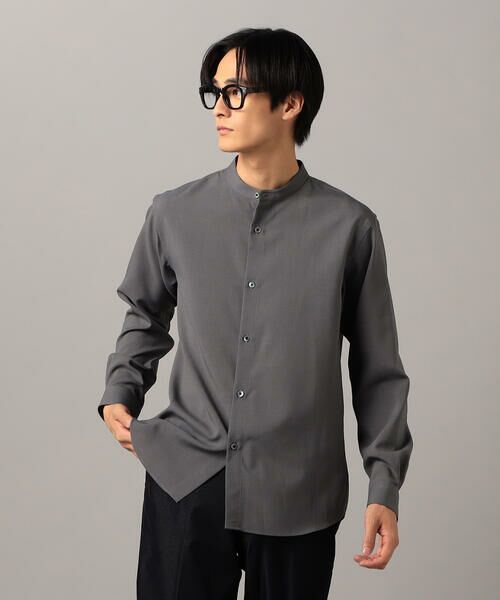 COMME CA MEN / コムサ・メン シャツ・ブラウス | ウールライク ノンアイロン ドライトロ バンドカラーシャツ | 詳細5