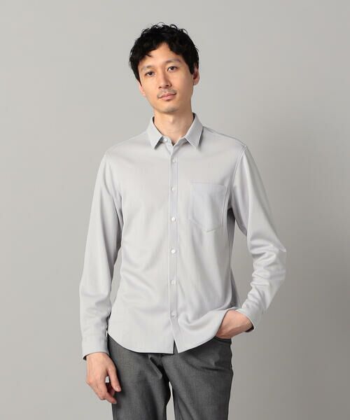 COMME CA MEN / コムサ・メン シャツ・ブラウス | 和歌山編み 千鳥柄ジャージー キーボードシャツ | 詳細3