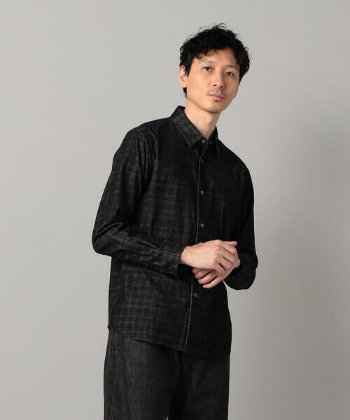 COMME CA MEN / コムサ・メン シャツ・ブラウス | チェック コーデュロイ シャツ(ブラック)