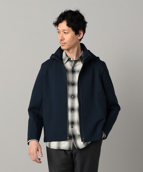 COMME CA MEN / コムサ・メン ブルゾン | ダウンファブリック フード着脱 ブルゾン(ネイビー)