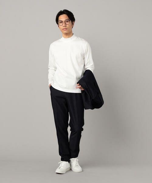 COMME CA MEN / コムサ・メン Tシャツ | シルキーポンチ モックネック長袖Tシャツ | 詳細1