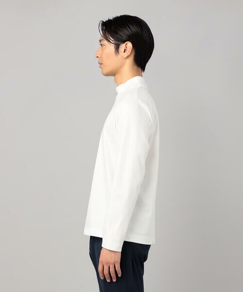 COMME CA MEN / コムサ・メン Tシャツ | シルキーポンチ モックネック長袖Tシャツ | 詳細8