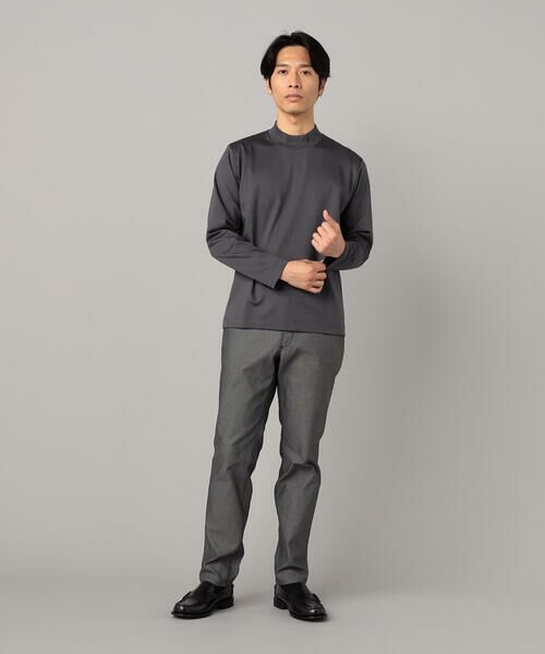 COMME CA MEN / コムサ・メン Tシャツ | シルキーポンチ モックネック長袖Tシャツ | 詳細21