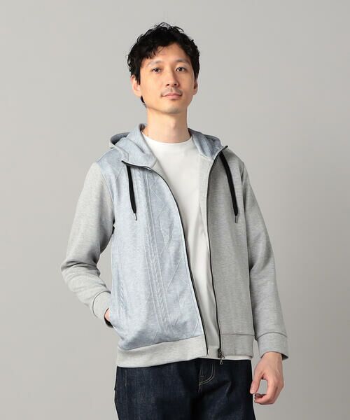 COMME CA MEN / コムサ・メン パーカー | ケーブルコンビ ジップパーカ | 詳細3