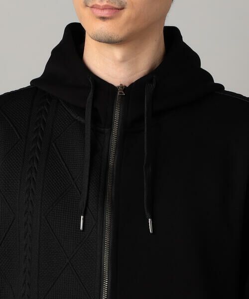 COMME CA MEN / コムサ・メン パーカー | ケーブルコンビ ジップパーカ | 詳細13