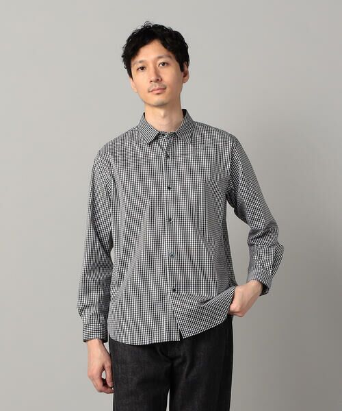 COMME CA MEN / コムサ・メン シャツ・ブラウス | 浜松産 ギザコットン ギンガムチェック レギュラーカラーシャツ(ブラック)