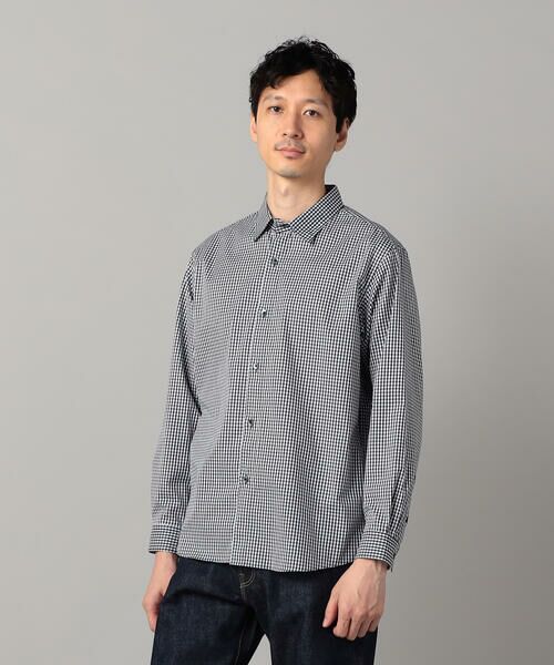COMME CA MEN/コムサ・メン 浜松産 ギザコットン ギンガムチェック レギュラーカラーシャツ ネイビー S COMME CA MEN/コムサ・メン 浜松産 ギザコットン ギンガムチェック レギュラーカラーシャツ ネイビー S