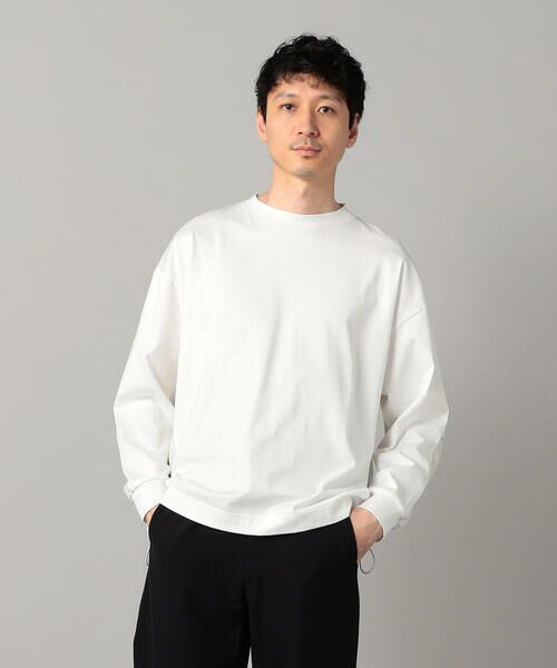 COMME CA MEN / コムサ・メン カットソー | 異素材切替 ロンT(ホワイト)
