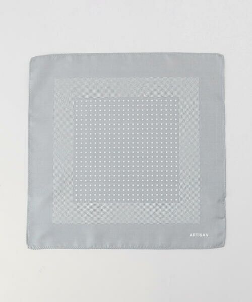 COMME CA MEN/コムサ・メン ロゴ入りマルチパターン ポケットチーフ グレー F COMME CA MEN/コムサ・メン ロゴ入りマルチパターン ポケットチーフ グレー F