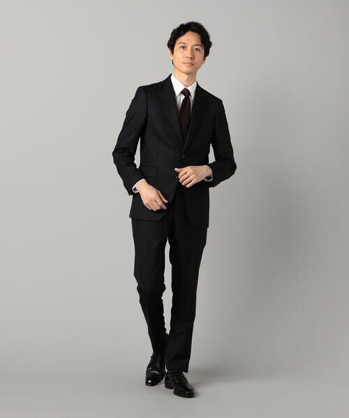 COMME CA MEN/コムサ・メン 【スリーピース対応】Super120's ウールギャバ スーツ ブラック XS COMME CA MEN/コムサ・メン 【スリーピース対応】Super120's ウールギャバ スーツ ブラック XS