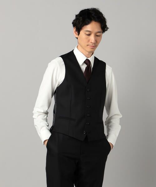 COMME CA MEN / コムサ・メン セットアップ | 【スリーピース対応】Super120's ウールギャバ ベスト(ブラック)