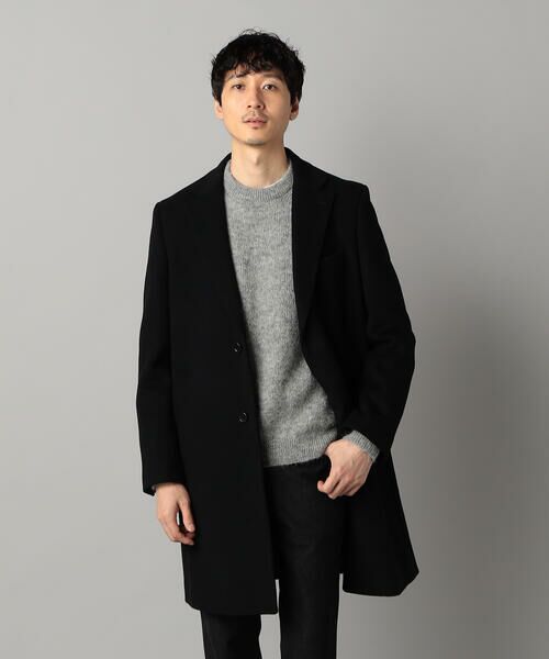 COMME CA MEN/コムサ・メン 尾州産 ウールビーバー チェスターコート ブラック M COMME CA MEN/コムサ・メン 尾州産 ウールビーバー チェスターコート ブラック M