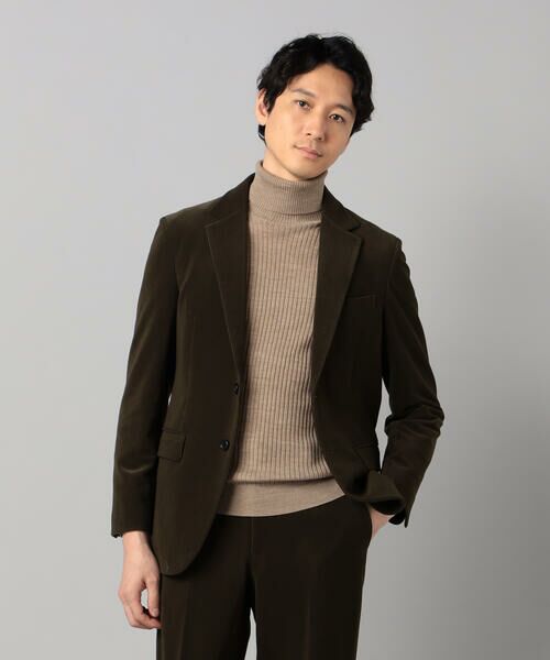 COMME CA MEN/コムサ・メン 【セットアップ対応】福井産トリコットコーデュロイ テーラードジャケット カーキ L COMME CA MEN/コムサ・メン 【セットアップ対応】福井産トリコットコーデュロイ テーラードジャケット カーキ L