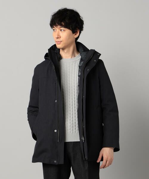 COMME CA MEN / コムサ・メン その他アウター | 【3WAY】ラミネート加工バーズアイ コート(チャコールグレー)