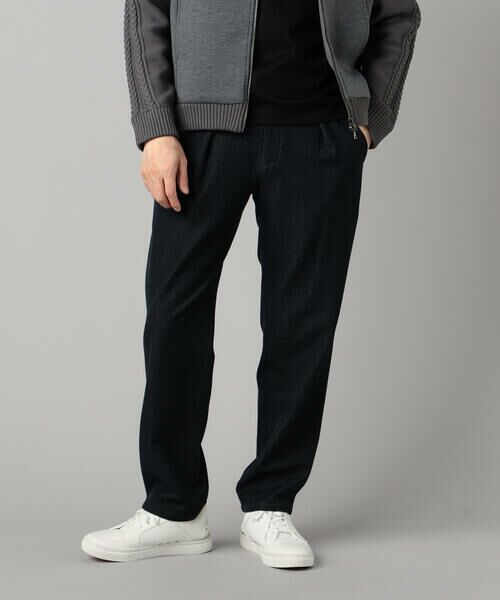 COMME CA MEN / コムサ・メン その他パンツ | 尾州産裏起毛 2WAYストレッチ タックパンツ(ネイビー)