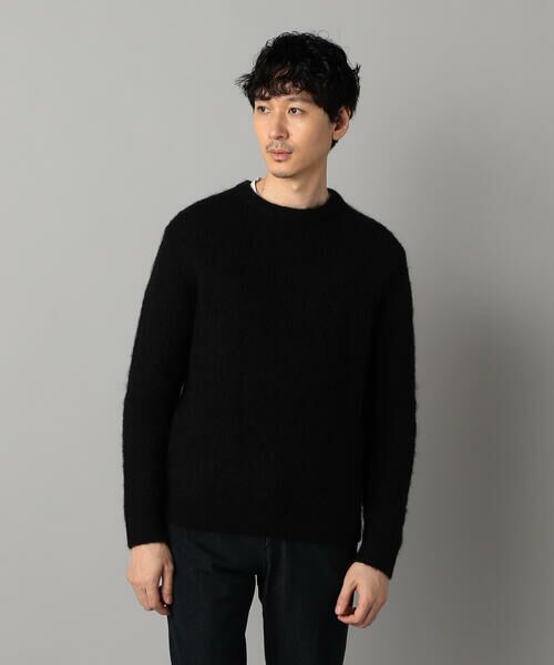 COMME CA MEN / コムサ・メン ニット・セーター | アルパカシャギー クルーネックニット(ブラック)