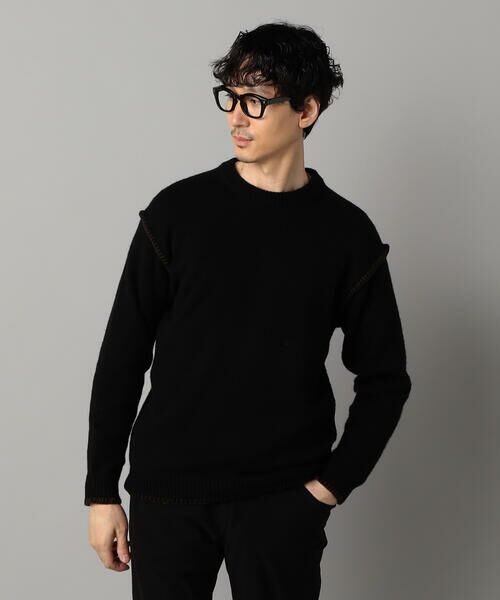 COMME CA MEN / コムサ・メン ニット・セーター | ブランケットステッチ クルーネックニット | 詳細4