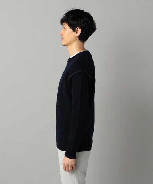 COMME CA MEN / コムサ・メン ニット・セーター | ブランケットステッチ クルーネックニット | 詳細11