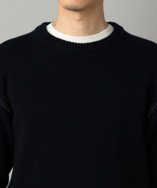 COMME CA MEN / コムサ・メン ニット・セーター | ブランケットステッチ クルーネックニット | 詳細13