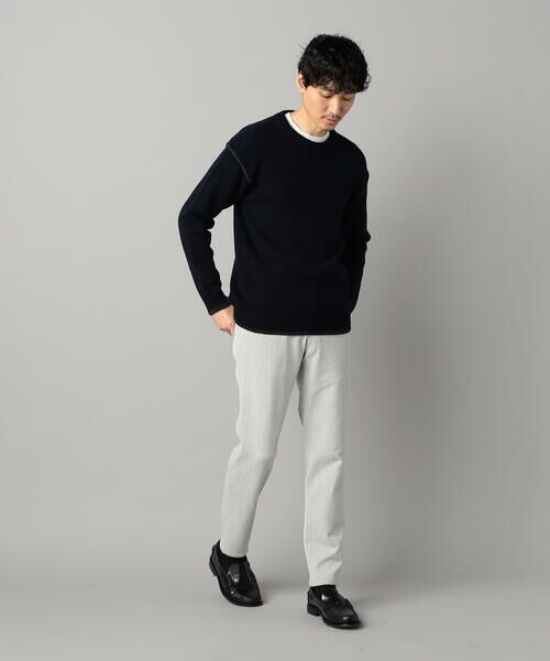 COMME CA MEN / コムサ・メン ニット・セーター | ブランケットステッチ クルーネックニット | 詳細7